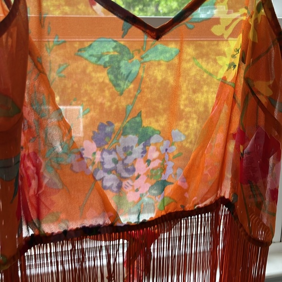 ASOS fully sheer floral crop top with long fringe - Picture 5 of 6